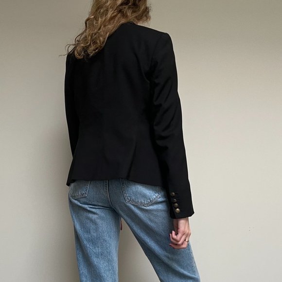 Talula / Artizia Vintage Black Cropped Fitted Button-front Blazer size 6 - Picture 3 of 8